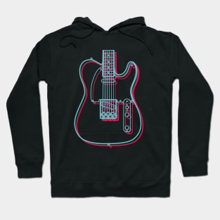 3D T-Style Electric Guitar Body Outline Hoodie